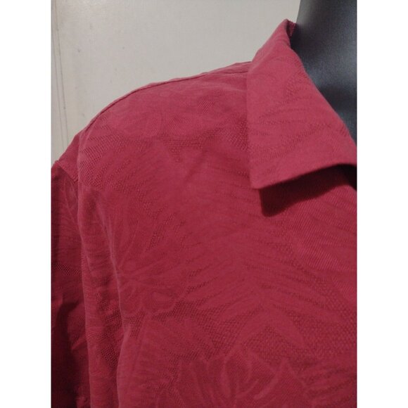 New NWT Caribbean Roundtree & Yorke Red Hawaiian Floral Button Shirt Mens XL - Picture 6 of 12